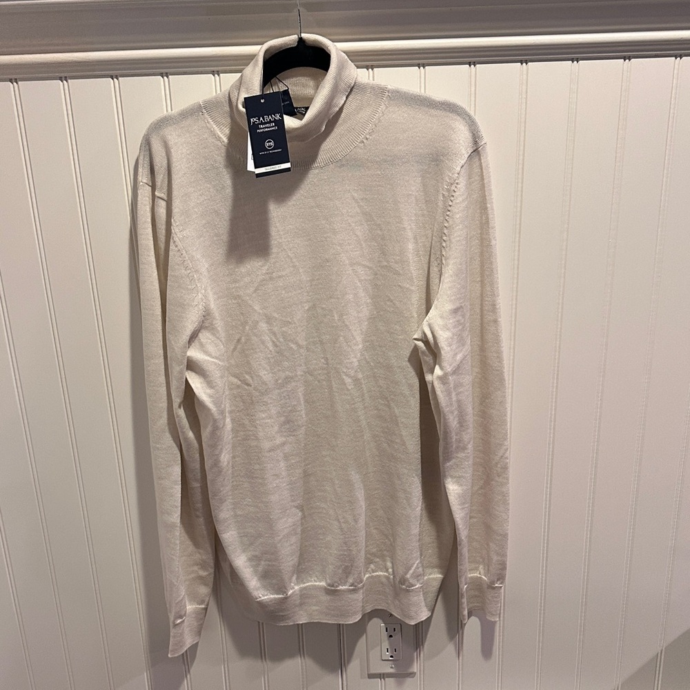 Men's Turtleneck Sweater in Cream